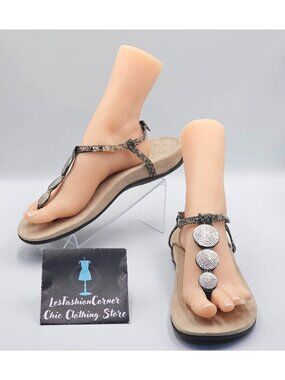 Vionic Women's Snake Print Lizbeth T-strap Orthotic Sandal Sz 11 2525